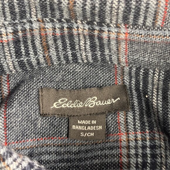 Eddie Bauer Shirt Men Small Blue Plaid Bristol Flannel Button Up Soft Cotton NWT - Picture 3 of 10